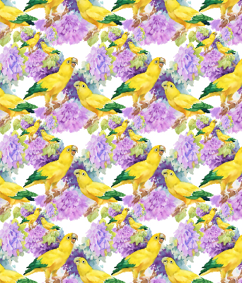 Daylight roller blind Yellow parrots