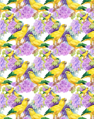 Daylight roller blind Yellow parrots