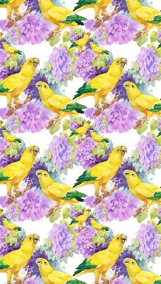 Daylight roller blind Yellow parrots