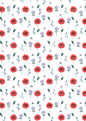 Daylight roller blind Poppy flowers