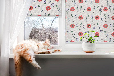 Daylight roller blind Poppy flowers