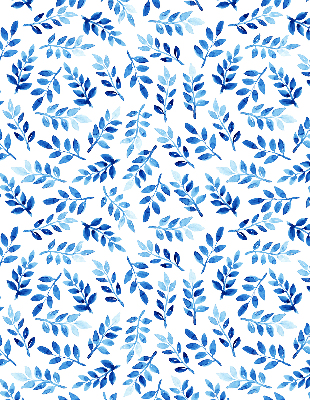 Daylight roller blind Blue leaves