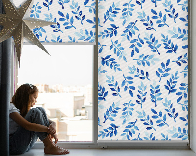 Daylight roller blind Blue leaves