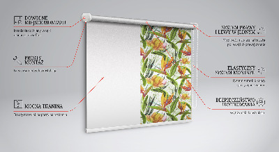 Roller blind for window Exotic plants