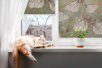 Roller blind for window Butterflies in the meadow