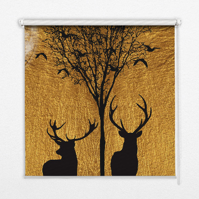 Roller blind Deer at night