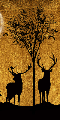 Roller blind Deer at night