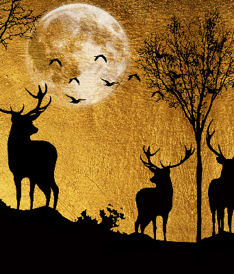 Roller blind Deer at night