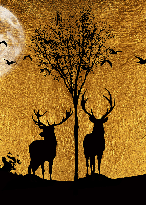 Roller blind Deer at night