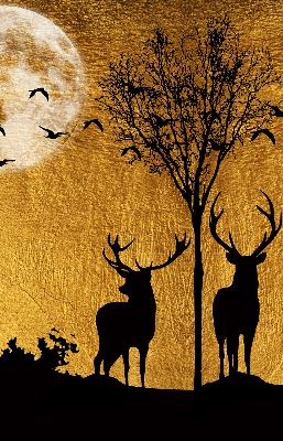 Roller blind Deer at night