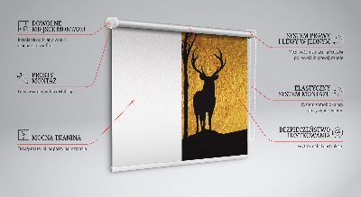 Roller blind Deer at night