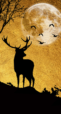 Roller blind Deer at night