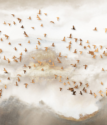 Roller blind for window A herd of birds