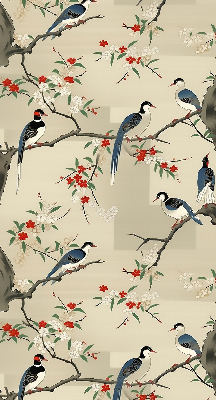 Roller blind for window Birds on a tree