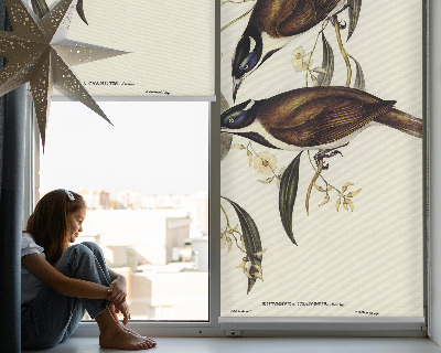 Window blind Birds on a tree