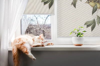 Window blind Birds on a tree