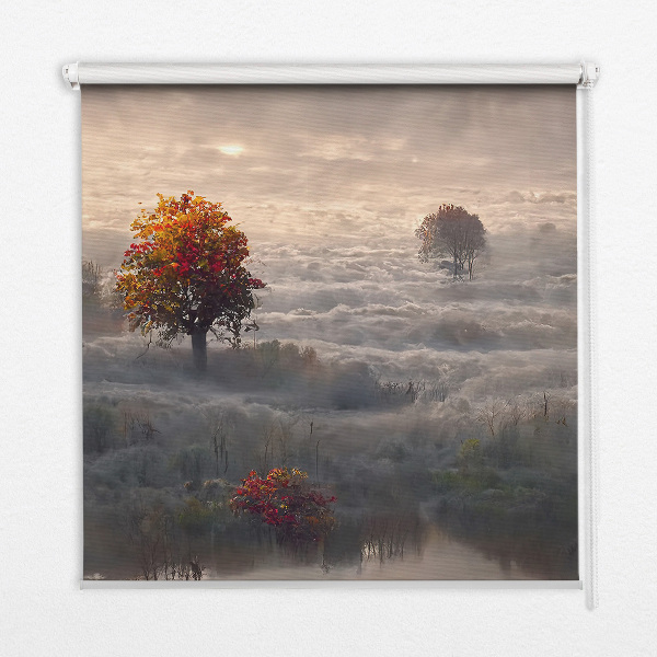 Roller blind for window Trees in the fog