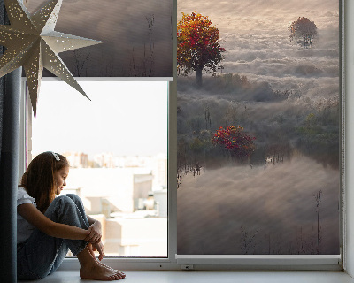 Roller blind for window Trees in the fog