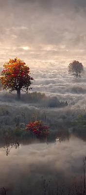 Roller blind for window Trees in the fog