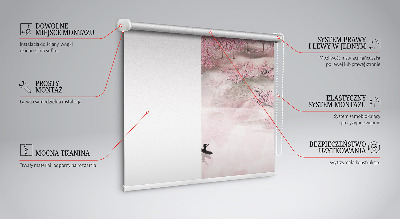 Roller blind for window Garden cherry flower