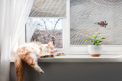 Roller blind for window Blurred mountains