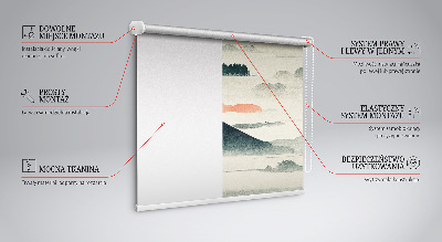 Roller blind for window Painted mountains