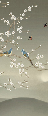 Kitchen roller blind Birds on the branch