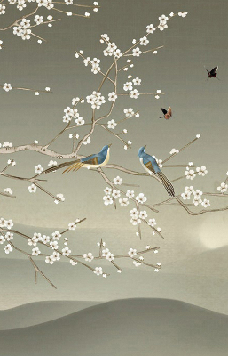 Kitchen roller blind Birds on the branch