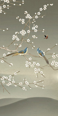 Kitchen roller blind Birds on the branch