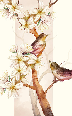 Daylight roller blind Birds on a tree with flowers