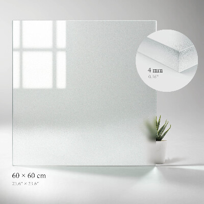 Glass square table in semi-transparent finish