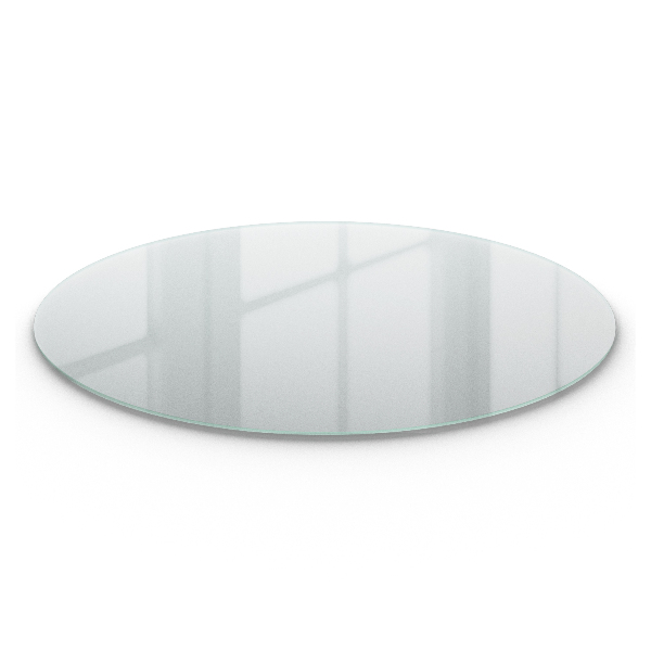 Glass round tabletop in semi-transparent finish
