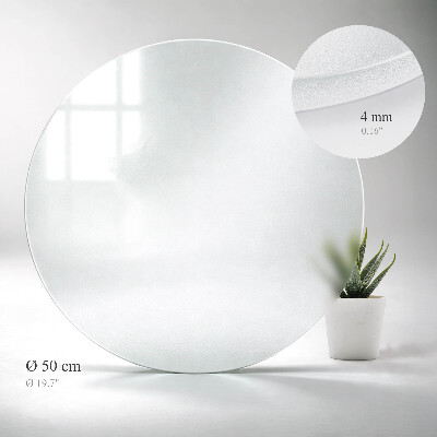 Glass round tabletop in semi-transparent finish