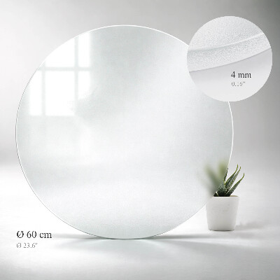 Glass round tabletop in semi-transparent finish
