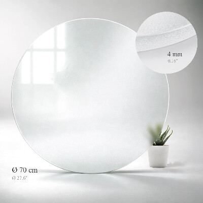 Glass round tabletop in semi-transparent finish