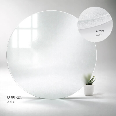 Glass round tabletop in semi-transparent finish