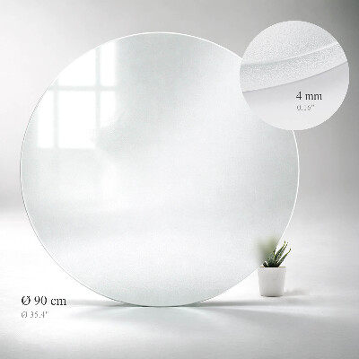 Glass round tabletop in semi-transparent finish