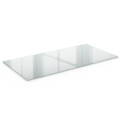 Glass top for coffee table in a rectangular shape with a semitransparent finish