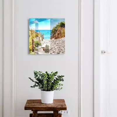 Wall mounted key box Coastal path by the sea