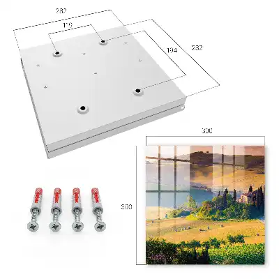 Wall mounted key box Tuscan idyll with a house on a hill