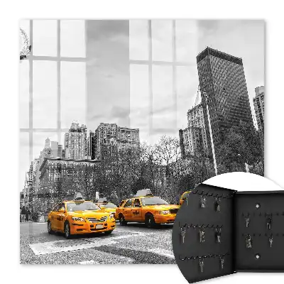 Wall mounted key cabinet Urban energy black and white buildings