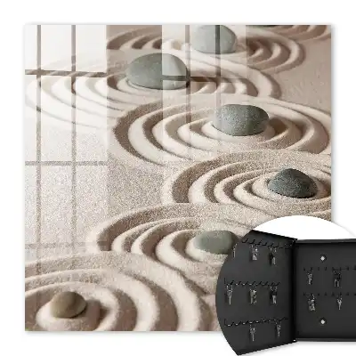 Wall mounted key box Zen peace with gray stones