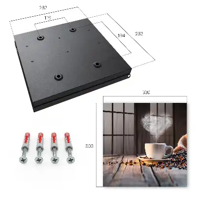 Wall mounted key cabinet Coffee heart on the table
