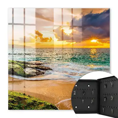 Wall mounted key box Sunset in warm colors