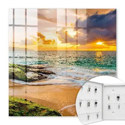 Wall mounted key box Sunset in warm colors