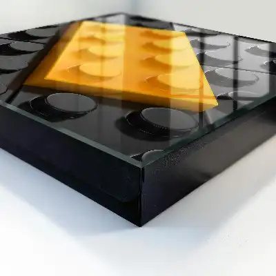 Key box for home Yellow block with black elements