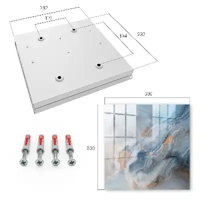Wall mounted key cabinet Dreamy abstraction in blue and gray