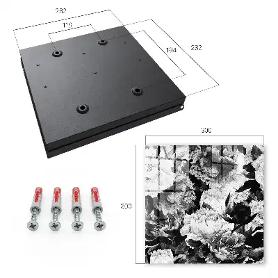 Decorative key box Black and white flowers full of harmony