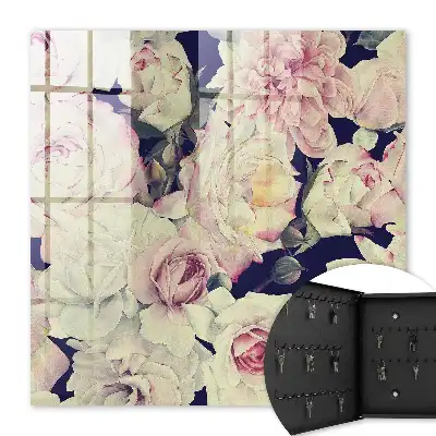 Wall mounted key box Floral elegance with a romantic character