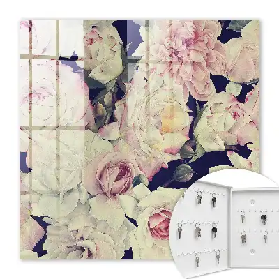 Wall mounted key box Floral elegance with a romantic character